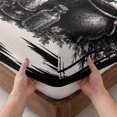 thumbnail image 3 of King Size Fitted Sheet Set - Halloween 3 Piece Bedding Sets 16" Deep Pocket Fitted Sheet with 2 Pillowcases, Retro Fall Spooky Cats Skulls Bones Bats Branches Brushed Microfiber Hotel Bed Sheets, 3 of 9