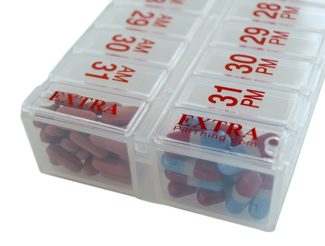 Pill Thing Twice-a-Day Monthly Large Pill Organizer Set - AM/PM Supplement and Medication Organizer