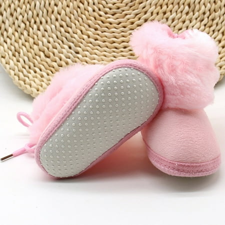 

Shpwfbe Shoes Toddler Soild Wool Soft Sole Snow Prewalker Warm Baby Gifts
