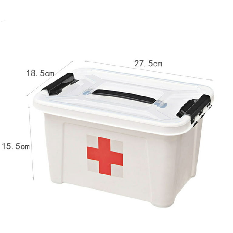Ludlz Storage Box Organizer/Medicine Box/ Family Emergency Kit Storage Box  Portable Plastic Home Medicine Case Health Care Pills First Aid Kit Storage  Box 