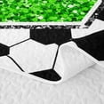 thumbnail image 5 of Erosebridal Personalized Initial B Soccer Print Quilt King for Boys Girls,Teens Green Glitter Print King Coverlet Set, 5 of 7