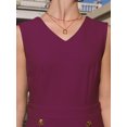 thumbnail image 4 of DARING DIVA V Neck Sleeveless Pencil Bodycon Knee Length Dress 2XL Purple, 4 of 7