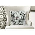 thumbnail image 4 of Ambesonne Black White Throw Pillow Cover 2 Pack, Winter White Tiger, 20", White Black and Grey, 4 of 6