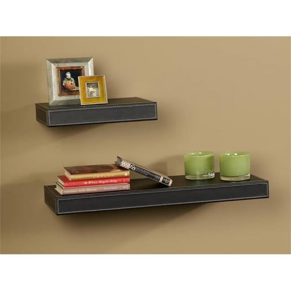 Amore Designs  Leather Shelving Black, 10 x 24 in.