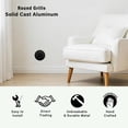 thumbnail image 3 of Achtek 2.5" Duct opening Solid Cast Aluminum Round Grille ( 4" Round Overall) | Powder Coated BLACK - With Holes For Wall / Ceiling, 3 of 10