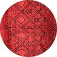 thumbnail image 1 of Ahgly Company Machine Washable Indoor Round Abstract Red Modern Area Rugs, 7' Round, 1 of 4