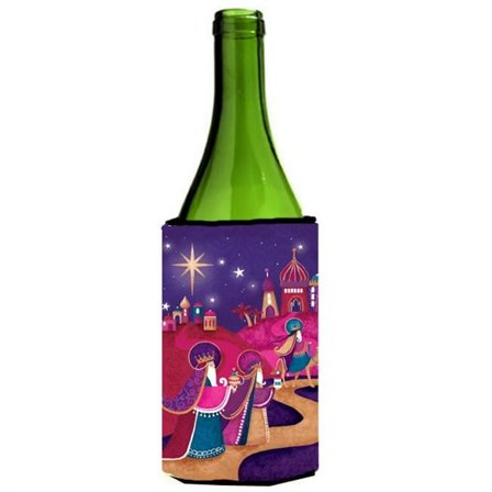 Christmas Wise Men in Purple Wine Bottle Can cooler Hugger