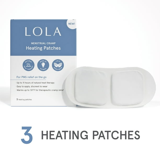 LOLA Menstrual Cramp, Soothing Natural Heat Therapy, Heating Patch, 3