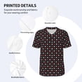 thumbnail image 4 of Balery Red and white polka dots Baseball Jersey for Men Casual Button Down Shirts Short Sleeve Active Team Sports Uniform-XX-Large, 4 of 9