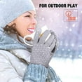 thumbnail image 5 of Women's Winter Touch Screen Gloves Warm Fleece Lined Knit Gloves Elastic Cuff Winter Texting Gloves, 5 of 6