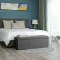thumbnail image 5 of SONGMICS 43" Storage Ottoman Bench Ottoman with Storage Footstool Hold up to 660 lb for Bedroom Living Room Dark Gray, 5 of 8