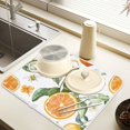 thumbnail image 2 of Yayeee Dish Drying Mat for Kitchen Counter 16" x 18" Microfiber Super Absorbent Coffee Decorative Pad, Orange Watercolor Bees, 2 of 9
