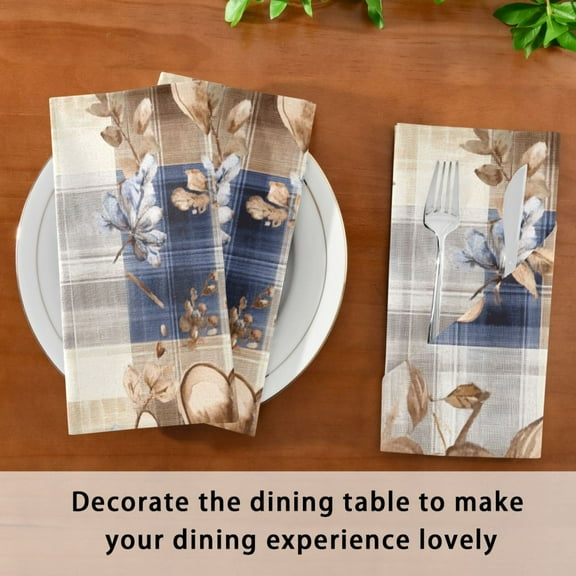 Satin Native Fab Cotton Dinner Napkin Rustic Hearts and Floral Harmony Reusable