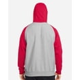 thumbnail image 3 of Team 365 TT96CB Unisex Zone HydroSport™ Heavyweight Colorblock Hooded Sweatshirt-Athletic Heather/ Sport Red-M, 3 of 6