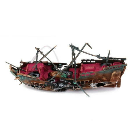Aquarium Decor Fish Tank Decoration Ornament Resin Home Aquarium Ornament Wreck Sunk Ship Ornament Sailing Boat