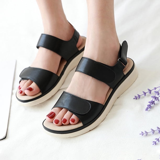 Sandalias planas para mujer Slingback Sandalias ligeras y cómodas para caminar Punta abierta Casual
