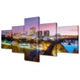 thumbnail image 3 of TISHIRON 5PCS Framed Canvas Wall Art Set,50"x24" Virginia Richmond Cityscape Canvas Art Decor, 3 of 7