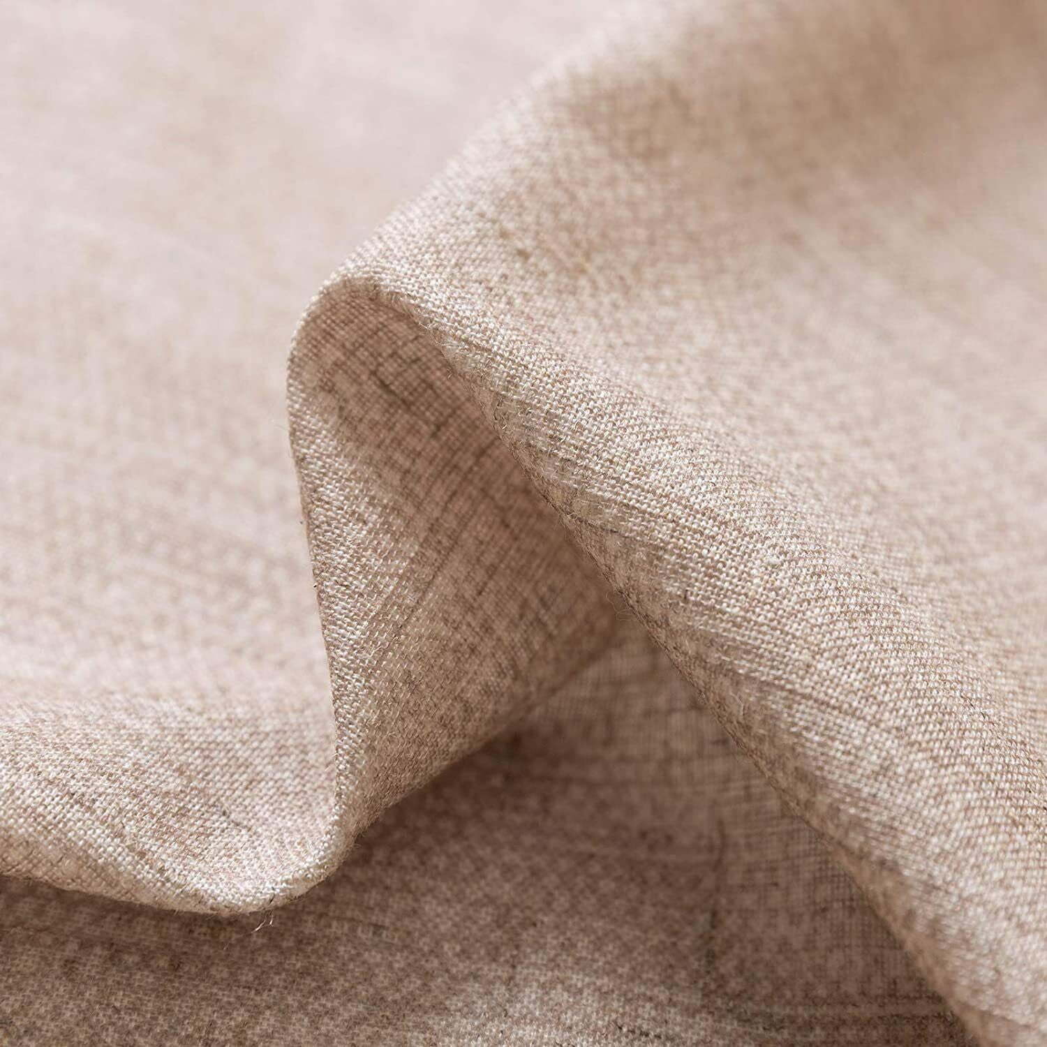 Linen Textured Short Curtains Kitchen Tiers Solid Color Cafe Drapes Rod Pocket