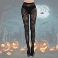 thumbnail image 2 of Women Pantyhose Halloween Stockings Hosiery Fishnet Sheer Pantyhose Breathable Hollow Out Womens Tights, 2 of 4