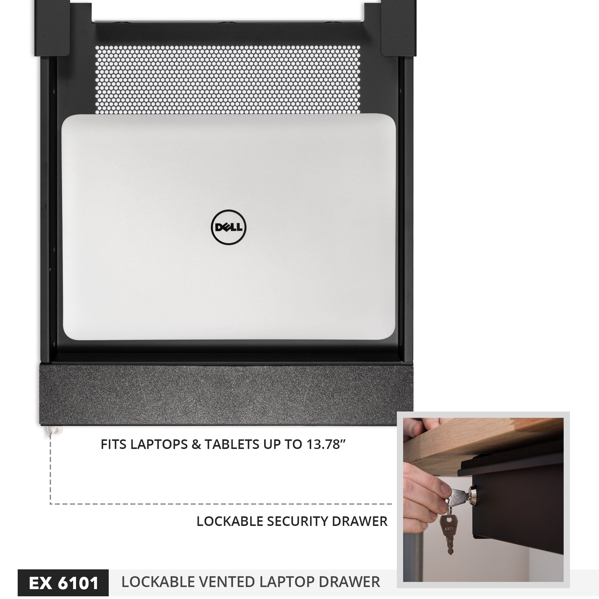 Penn Elcom Ex 6101b Universal 14 Lockable Vented Laptop Security