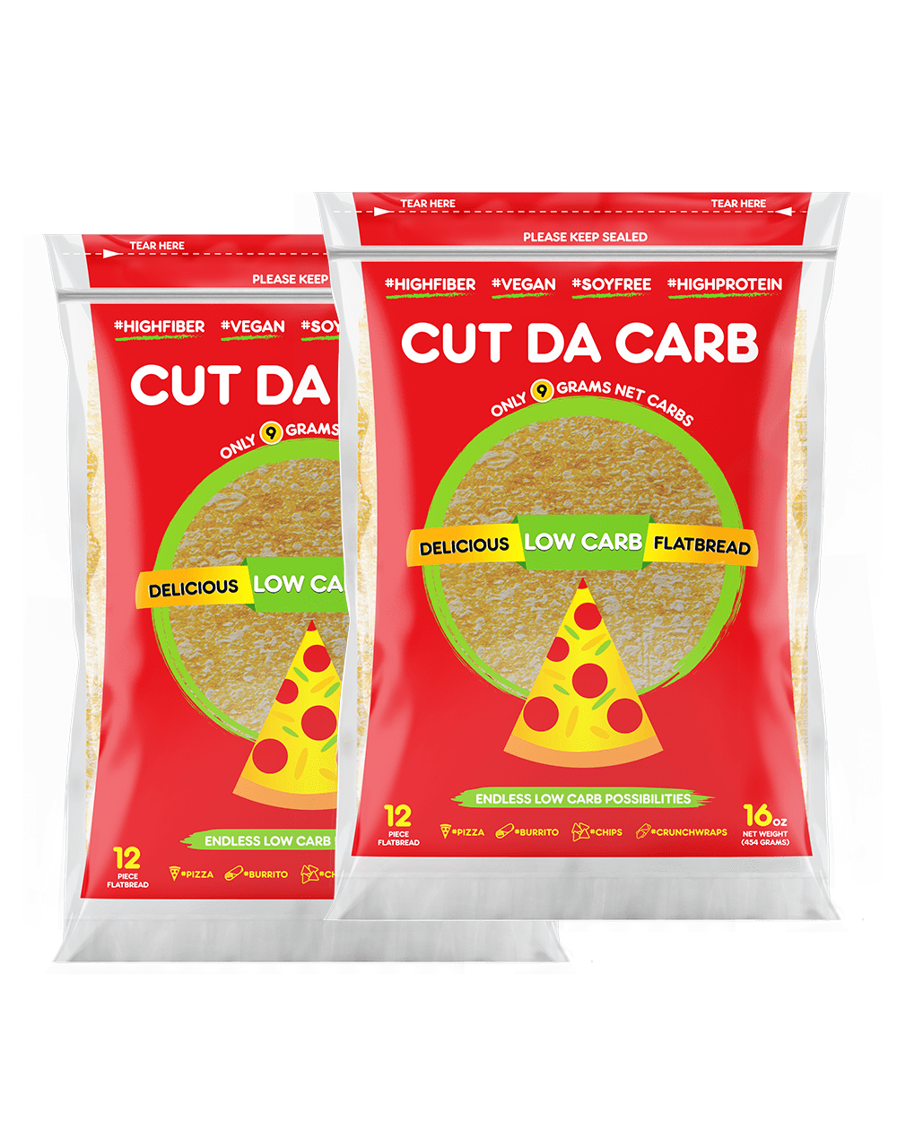 Cut Da Carb Flatbread Low Carb Low Calorie 24Pack