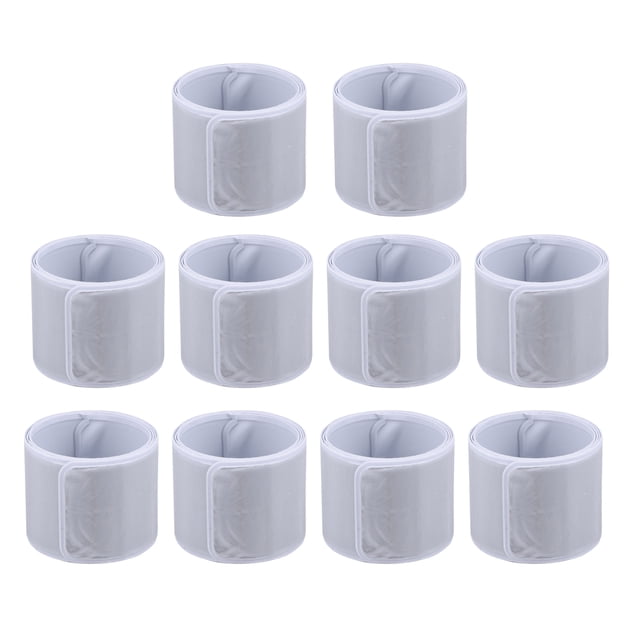 EeaseCA 10 Pcs Harness Belt Running Safety Reflective Leg Tape Running Armband Night Riding Equipment Silver