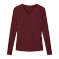 thumbnail image 1 of Pounoo Women's Sun Protection Tops V Neck Long Sleeve Side Ruched UV Protection Shirts Casual Lightweight Tunics Gift, 1 of 6