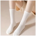 thumbnail image 3 of 5 pairs of women's support socks Women's fall and winter thickened warm loop mid-calf long athletic socks, 3 of 4