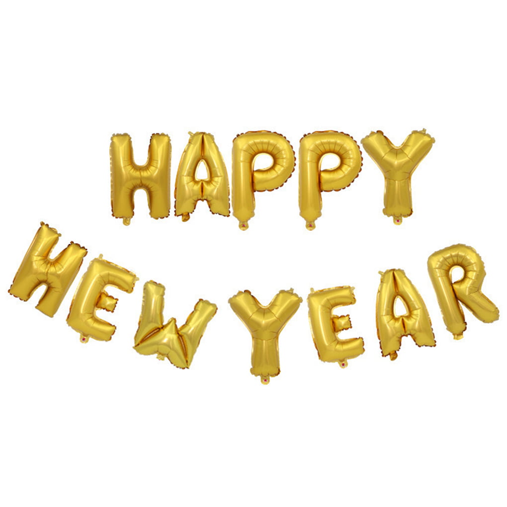 16'' INCH HAPPY NEW YEAR 2019 SELF INFLATING FOIL BALLOON BANNER PARTY DECOR