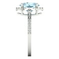 thumbnail image 2 of 2.27 ct Oval Cut Natural Sky Blue Topaz Halo Engagement Ring for Women in 18K White Gold, 2 of 2
