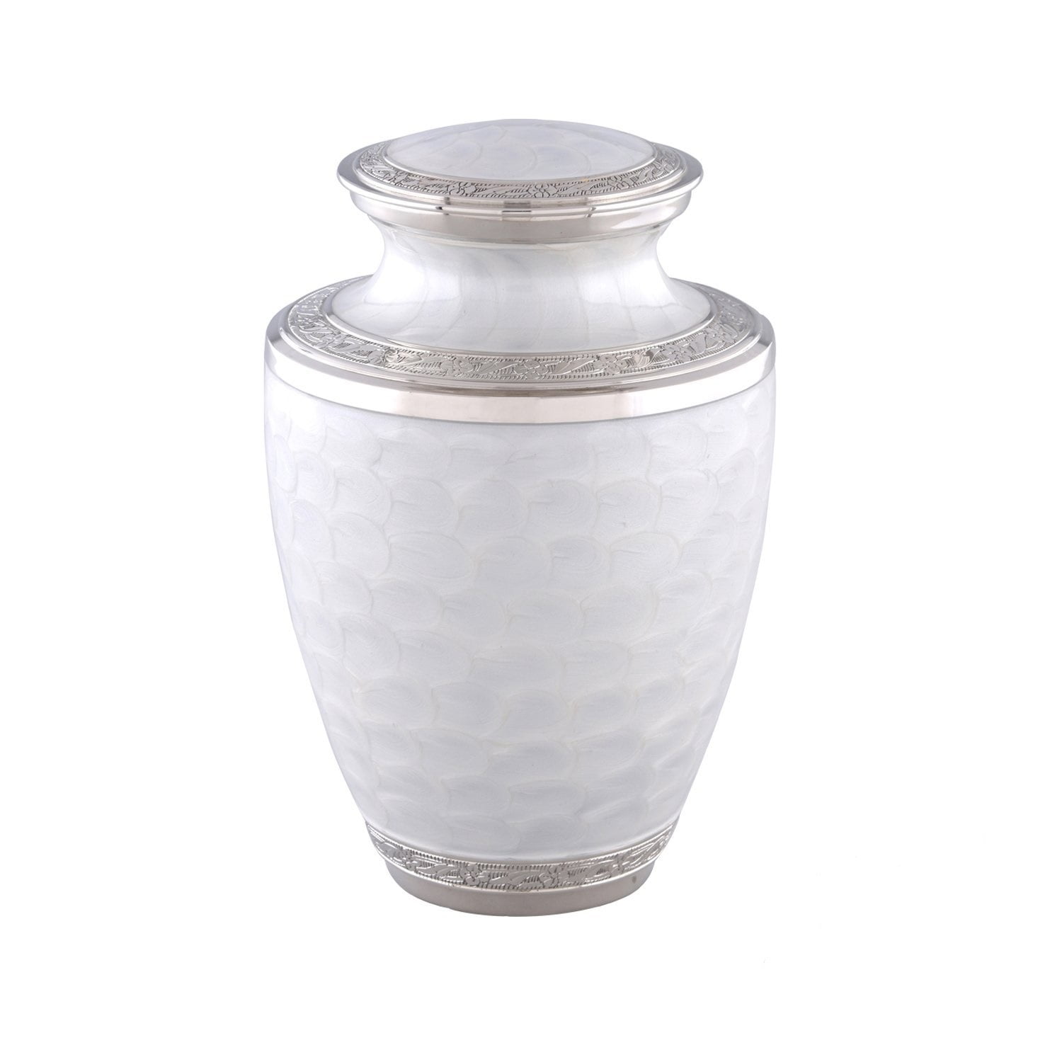 Elegant Pearl White /& Silver Cremation Urn Set of 4 Keepsake Solid Brass Everlasting Love Cremation Urn Premium Quality Silver Pearl White Cremation Urn for Human Ashes with Velvet Bag or Box