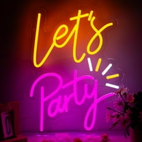 UPONRAY Let's Party Neon Signs, 11.4"*15.7" Dimmable & USB-Powered LED Neon Light, Stylish Wall Decor for Bar, Club, Wedding, Engagement Party, Birthday Party