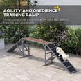 thumbnail image 3 of Dog Agility Training Ramp with Safety Bars, Non-Slip Fir Wood Pet Incline for Outdoor Backyard Use, 128" L x 21.7" W x 23.6" H, Gray Training Equipment for Dogs up to 88 lbs, 3 of 7