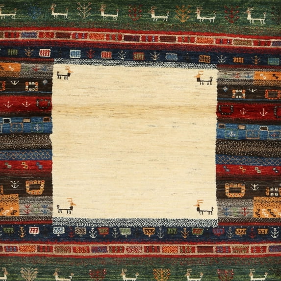 Ahgly Company Indoor Square Contemporary Bakers Brown Abstract Area Rugs, 8' Square