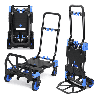 150kg 2-in-1 luggage trolley blue