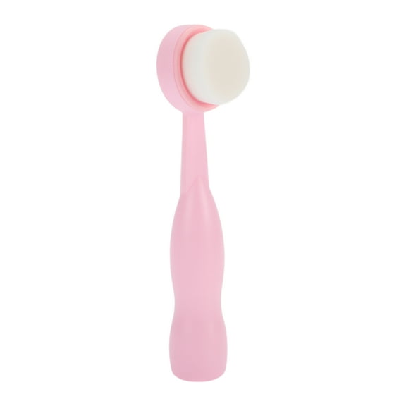 1 Pc Soft Plastic Nano Fiber Hair Cleansing Brush Long Handle Pink 6.69"x1.26"