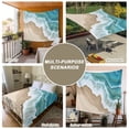 thumbnail image 6 of Turquoise Ocean Large Tapestry for Bedroom Wall Hanging Tapestry,Gradient Brown Shore Sandy Beach Abstract Ceiling Backdrop Tapestries Poster Blanket Wall Decor for Teens Room Living Room 100" x 59", 6 of 8