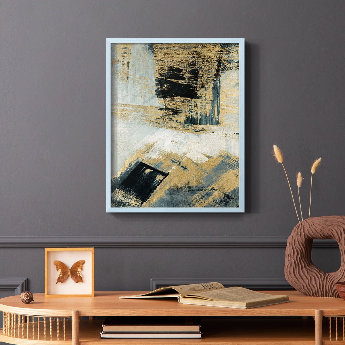 Southern Flow in Blue Solid Wood 8 x 10 Framed Print