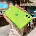 thumbnail image 3 of Compatible for iPhone 11 Clear Case, Cute Glitter Heart Rainbow Laser Holographic Bling Pattern Case for Women Girls Soft TPU Shockproof Camera Protective - Fluorescent Green, 3 of 6