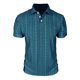 thumbnail image 5 of Blusa y camisa de manga corta con cuello vuelto para hombre, informal, a la moda, con botones, lisa, de poliéster., 5 of 7