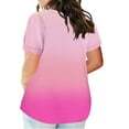thumbnail image 3 of fatyb Women's Plus Size Tops V Neck Short Sleeve Tee Blouses Printed Summer Casual Loose Tunic Shirts, 3 of 6