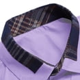 thumbnail image 6 of Mens Button Down Shirts Casual Short Sleeve Plaid Spliced Collared Shirts Wrinkle Free Summer Lightweight Breathable Beach Vacation Tops with Chest Pocket, 6 of 7