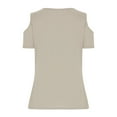 thumbnail image 5 of Timegard Womens Cold Shoulder Tops Short Sleeve V Neck Solid Color Shirts Loose Fitted Basic Tunic, 5 of 5