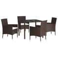 thumbnail image 2 of vidaXL Patio Dining Set with Cushions Outdoor Furniture Brown Poly Rattan, 2 of 9