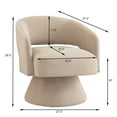 thumbnail image 2 of 360° Swivel Barrel Accent Chair, Modern Round Velvet Upholstered Comfy Open Back Arm Chair, Small Single Sofa for Living Room Bedroom, Homerest, Reading Nook, 2 of 6