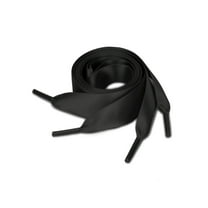 INSPIRE CHIC Women's 2 Pairs Flat Ribbon Sneaker Canvas Shoelaces Black 140cm/55.1"