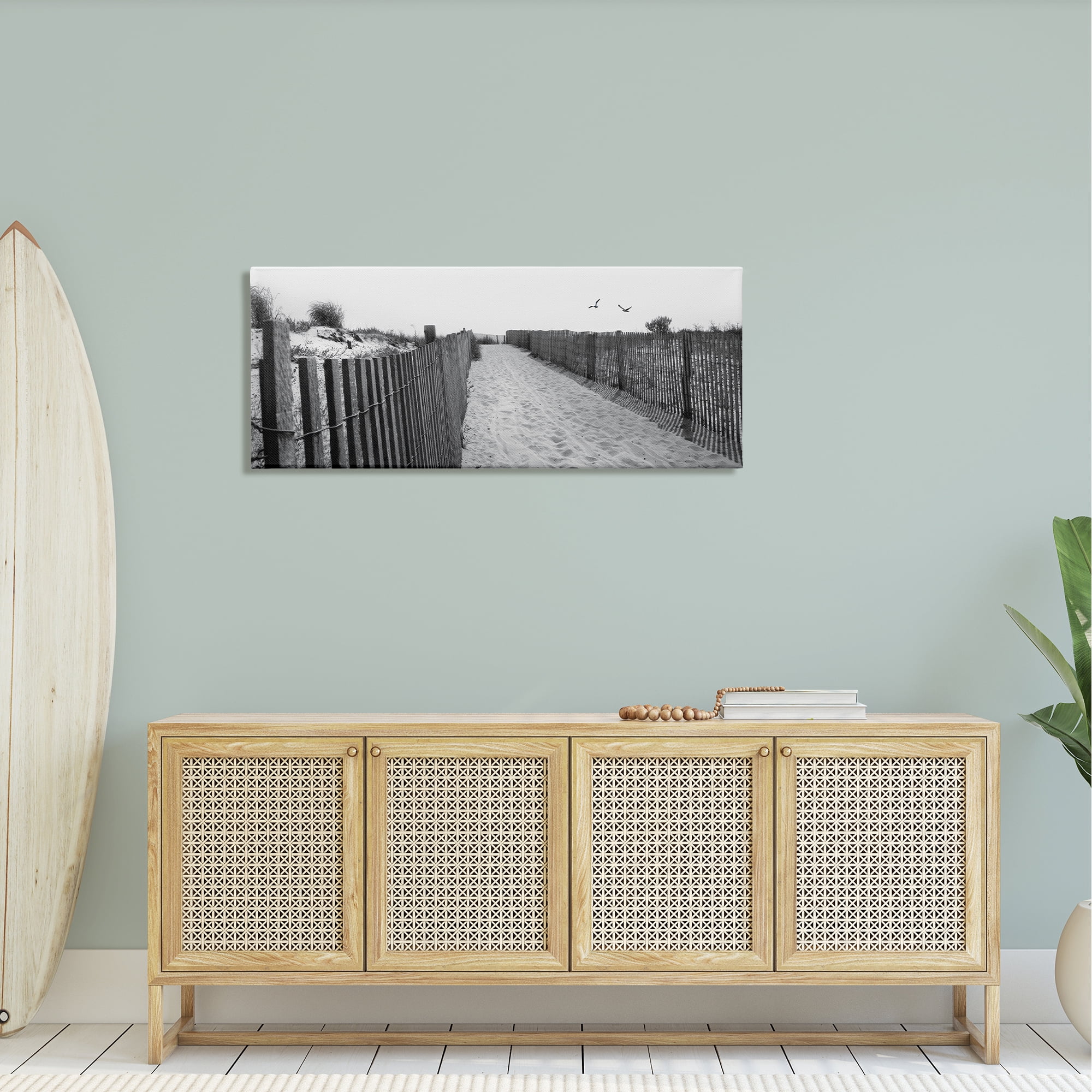 Stupell Sandy Beach Boardwalk Overhead Seagulls Landscape Photography Gallery Wrapped Canvas Print Wall Art