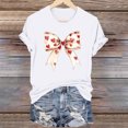 thumbnail image 6 of Womens Valentines Tshirts Cute Bow Valentine Day Graphic Tees Pullover Summer Short Sleeve Casual Tee Tops, M White, 6 of 6