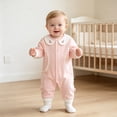 thumbnail image 2 of CAICJ98 Infant Baby Girl Long Sleeve Romper Cotton Cute Style Newborn Toddler Jumpsuit Outfit 0-18 Months (Orange,5-8 Months), 2 of 6