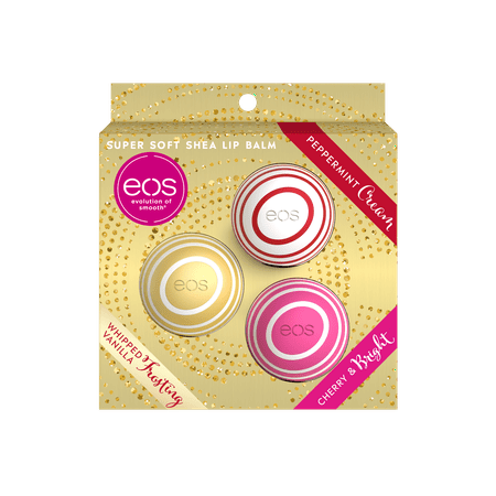 eos Holiday Lip Balm Sphere | Peppermint Cream, Whipped Vanilla Frosting and Cherry and Bright | Limited Edition | 0.25 oz |